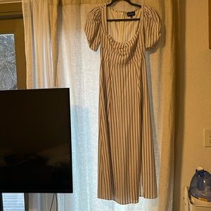 Daniel Bernstein striped dress with puff sleeves